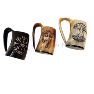 Nordic Inspired Custom Engraved Buffalo Horn Viking Mini Tankard Handcrafted Salt <b>Lamp</b> <b>Cup</b> Ceremonial Events Home Decoration - Product Image 1