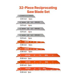 Set di 32 Lame Bimetalliche per Sega a Gattuccio con Attacco Universale, Varie Misure per Metallo e Legno - Product Image 2