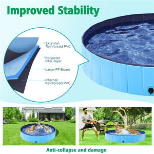 Piscina Plegable para Mascotas para Jardín Exterior XL Azul PVC - Product Image 3