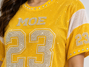New Trendy Mesh Premium Rhinestone <b>Studs</b> Bling Streetwear Customized Logo Name Number OEM American Football Jersey Bulk Shirts - Product Image 2