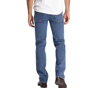 Jeans en denim coupe droite pour homme, lavage classique, coton lourd, confort sur mesure, streetwear décontracté, OEM ODM - Product Image 5