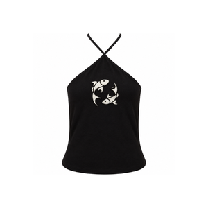 Débardeur Crème Perlé à Motif Floral Lavande Style Bohème Col Rond Bretelles Fines Style Printemps/Été Usage Quotidien - Product Image 3