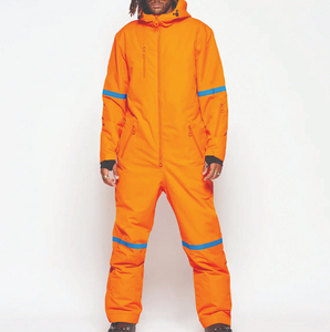 Mono de Esquí Unisex Naranja, Impermeable, Cortavientos, Transpirable, con Capucha y Cremallera Frontal, de Poliéster, para Invierno, de una Pieza, para Adultos - Product Image 3