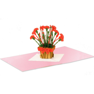 การ์ดป๊อปอัพ 3 มิติ ลายกระถางดอกคาร์เนชั่น การ์ดอวยพร 3 มิติ ทำมือ พร้อมซอง การ์ดป๊อปอัพลายดอกไม้ สำหรับทุกโอกาส งานฝีมือ - Product Image 2