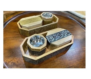 Brûleur d'encens en bois, style Oud arabe, Dukhoon Mabkhara, support de coupe en résine, plateau, style bois de santal, pour usage religieux - Product Image 3