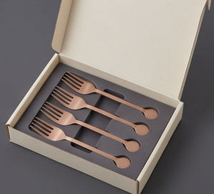 Juego de tenedores de acero inoxidable chapados en oro rosa de primera calidad, diseño minimalista, mango largo, cubiertos duraderos para fiestas, perfectos para cocinas y hogares - Product Image 6