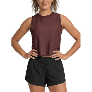 Oem Custom Logo High Quality Sleeveless Ladies Cotton Plain black Knit Ribbed Crop Tank <b>Top</b> for Women - Product Image 6