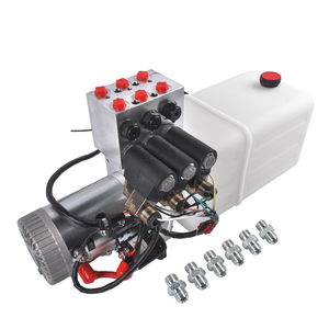 Pompe hydraulique 12V DC 6 litres, unité de puissance à double effet 6 voies pour remorque à benne basculante et nacelle élévatrice à ciseaux - Product Image 1