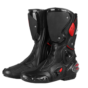 Bottes de moto à lacets en PVC de haute qualité Rohzen Sports ODM OEM personnalisées avec tige en cuir véritable et semelle extérieure en cuir véritable - Product Image 1