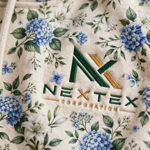NEXTEX ชุดวอร์มลายดอกไฮเดรนเยียลิลลี่สำหรับทุกเพศ สีครีม น้ำเงิน ขาว ชุดเสื้อฮู้ดผ้าฝ้ายเนื้อนุ่ม - Product Image 6