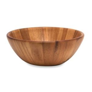 Bol de service en bois design pour salade, pâtes, pain, fruits, idéal pour la cuisine, les restaurants et les espaces de restauration de luxe. - Product Image 5