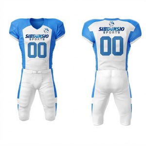 Conjunto de Uniforme de Fútbol Americano Personalizado Azul Cielo y Blanco, Jersey y Pantalones Acolchados, Uniforme de Equipo con Número de Jugador Sublimado, Ropa Deportiva - Product Image 5