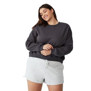 Sudaderas con capucha y sudaderas transpirables de algodón 100% con logotipo personalizado para mujer Sudadera con estampado de cuello redondo para Otoño e Invierno Suministro ODM - Product Image 1