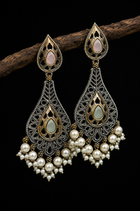 Pendientes Colgantes Bohemios de Plata Oxidada Bicolor para Mujer, Venta al por Mayor, Suministro Directo de Fábrica, ARTS JEWELS - Product Image 5