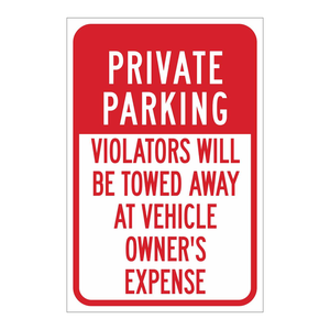 Panneau d'avertissement de retrait de véhicule sur propriété privée Brady, imprimé UV, pour parkings - Product Image 3