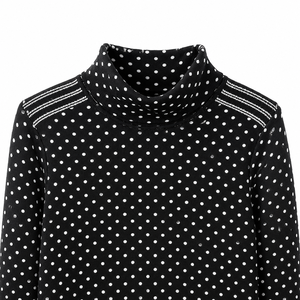 Suéter de Punto Jacquard con <span class=keywords><strong>Cuello</strong></span> Alto Simulado y Bolsillos para Mujer, en Viscosa y Nailon Suave con Estampado de Lunares, Venta al Por Mayor OEM - Product Image 5
