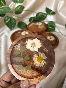 Premium Handmade Wooden And Resin <b>Coasters</b> <b>Set</b> With Elegant Natural Grain Design For Home And Table Decoration - Product Image 6