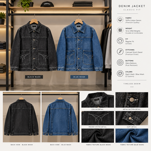 <b>Men's</b> Stonewashed Denim <b>Chore</b> Jacket 100% Cotton Embroidered Pockets Button Fly Casual Workwear <b>Coat</b> Autumn Regular Fit - Product Image 5