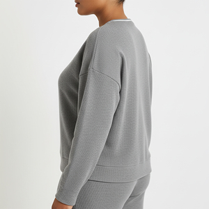 Prix de gros – Nouveauté : Sweat-shirts et sweats à capuche respirants en coton épais 100 %, couleur unie, col rond, fermeture éclair sur le devant, effet délavé pour l'hiver - Product Image 2