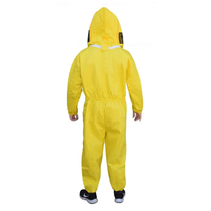 Yellow Beekeeping <b>Suit</b> Full Body Protective Jumpsuit With Mesh Hood Zipper Front Elastic Cuff Ankle Farm Use - Product Image 2