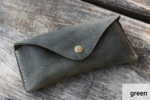 New Genuine Leather Classic Handmade Glasses Cover Luxury Eyewear <b>Case</b> Water Resistant Lightweight <b>Sunglasses</b> Pouch LGC-0168 - Product Image 3