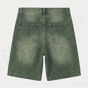 Customization Support Washed Canvas Polyester/Cotton <b>Jeans</b> Shorts <b>Mens</b> Long Baggy Streetwear High Quality Premium Casual Wear - Product Image 2