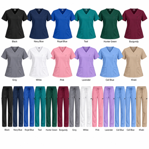 Custom Medical <b>Scrub</b> Sets for Women V Neck <b>Scrub</b> <b>Top</b> and Cargo Pants Healthcare Nurse Uniform Hospital Workwear - Product Image 2