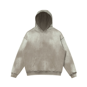 Sweat à capuche en coton épais 2026, coupe oversize, épaules tombantes, poche kangourou, finition délavée aux minéraux, effet soleil éclairé - Product Image 1