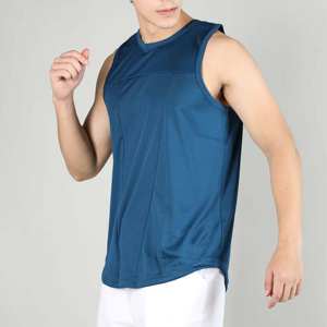 Débardeur de sport personnalisable pour homme – Confortable, séchage rapide, idéal pour la course à pied (marathon) et les activités décontractées – Tissu tricoté délavé - Product Image 4