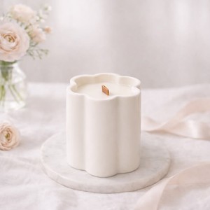 Recipiente de Cerámica para Velas, Acabado Mate, Resistente al Calor, Pared Gruesa, Duradero, Decoración para el Hogar, Elegante Portavelas Individual - Product Image 4