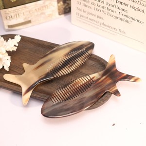 Hand Crafted Personalized Natural Buffalo Horn Fish <b>Comb</b> Anti Static <b>Hair</b> <b>Comb</b> Handmade Detangling <b>Comb</b> Unique for Women Men - Product Image 5