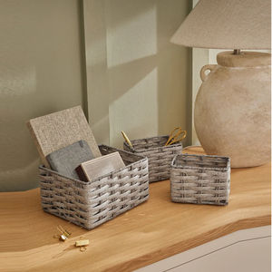 Cesta de Mimbre con Aspecto de Bambú Natural, Ecológica, Duradera, Multifuncional, Personalizable, Hecha a Mano, para Almacenamiento y Organización - Product Image 1