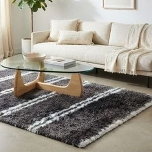 Best Selling Products Modern Striped <b>Bath</b> Rug Rectangle Plush Wool Acrylic Tufted Non-Slip Rubber Backing Bathroom Use - Product Image 5