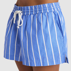 Shorts de plage pour femmes, taille élastique, décontractés, pour l'été, coupe classique, en molleton, écologiques, service OEM - Product Image 4