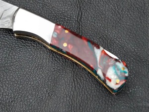 Navaja de bolsillo de Damasco hecha a mano DIY con mango de resina de cambio rápido, personalizada para cumpleaños, padrinos de boda, aniversario, boda, OEM, recta - Product Image 2