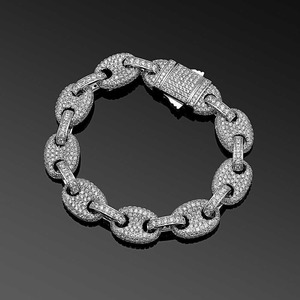 Hot Sale Luxury Moissanite Diamond Hip Hop <b>Bracelet</b> Iced Out Cuban Link Jewelry for <b>Men</b> Rapper Party Events Available For Sale - Product Image 2
