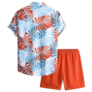 GENERSA SPORTS เสื้อคอกลมแขนสั้นพิมพ์ลายสีดำสำหรับผู้ชายกางเกงขาสั้นเอวยางยืดชุดโพลีเอสเตอร์น้ำหนักเบาระบายอากาศได้ดีฤดูร้อน - Product Image 3