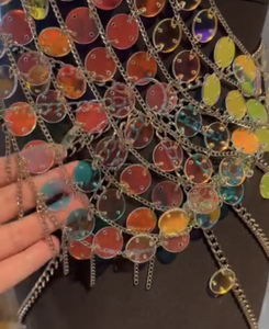 Lingerie à pompon scintillante faite à la main avec chaîne de corps pour les célébrations de plage - Product Image 5