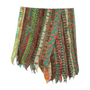 ผ้าคลุมไหล่วินเทจหลากสีผ้าปะผ้าส่าหรีอินเดียกลับด้านได้ผ้าพันคอสีสันลายแถบผ้าไหมวินเทจส่าหรี - Product Image 2