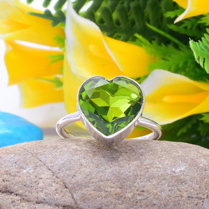 Heart Shape <b>Peridot</b> Topaz Gemstone <b>Ring</b> 925 Sterling Silver Bezel Setting Handmade <b>Ring</b> Natural Green Stone <b>Ring</b> For Her - Product Image 1