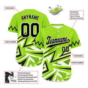 Maillot de baseball/softball rétro personnalisé pour homme en polyester respirant, uniforme de softball avec logo brodé et impression numérique - Product Image 6