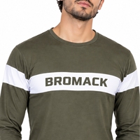 T-shirt pour homme à manches longues, style rayé contrastant, col rond, coupe décontractée moderne, look avant soigné, vêtement de mode pour tous les jours