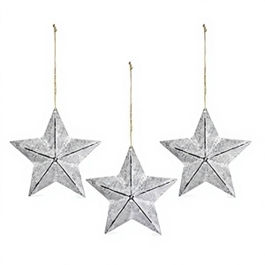 Beautiful <b>Star</b> Shape Silver Finished Wall <b>Hanging</b> Christmas Ornament - Product Image 1