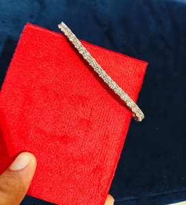 Pulsera de tenis con diamantes certificados en plata y oro, piedras de corte redondo clásico, joyería fina de lujo para mujer - Product Image 1