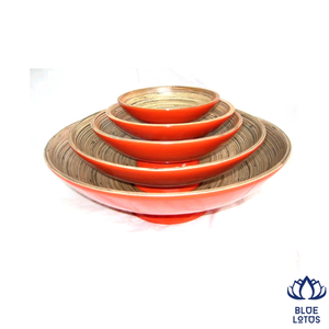 Bol en bambou tissé de haute qualité, léger et durable, vaisselle écologique pour servir le riz et les salades, idéal pour la maison, la restauration et les événements. - Product Image 1