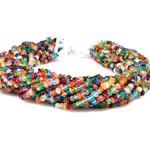 Mix Disco Faceted Rondelle Beads Perles de pierre semi-précieuse naturelle pour la fabrication de bijoux - Product Image 2