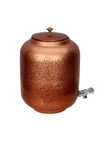 Dispensador de Agua de Cobre Hecho a Mano con 4 Vasos de Diseño, Tanque de Almacenamiento de Agua Potable Ayurvédica para el Hogar y la Oficina - Product Image 2