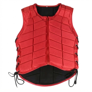 Chaleco Protector Acolchado para Equitación con Cierre Frontal de Cremallera y Cordones Laterales Ajustables para Deportes Ecuestres - Product Image 1