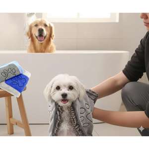 Serviette pour chien et chat YOMMY en microfibre (chenille) super absorbante et ultra-douce, séchage rapide, accessoire de nettoyage et de bain pour animaux de compagnie - Product Image 2