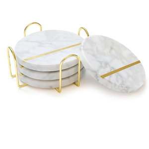 Wood Resin Coaster Set Rectangle 6mm Thick Non Slip Modern Design Mats & <b>Pads</b> 4 Pcs - Product Image 6